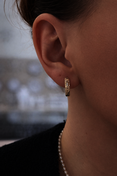 Žluté zlato náušnice kroužky broušené